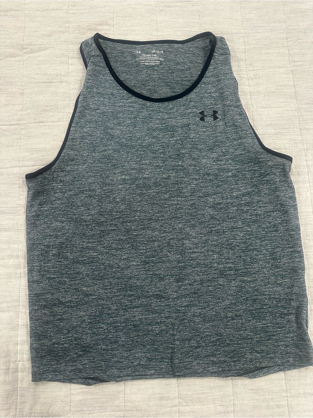 Under Armour Men's Heather Gray Tank with Black Trim